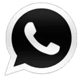 Black WhatsApp logo