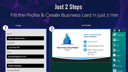 Business Card Maker, Visiting screenshot