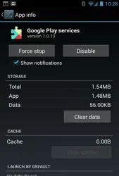 Google Play services screenshot